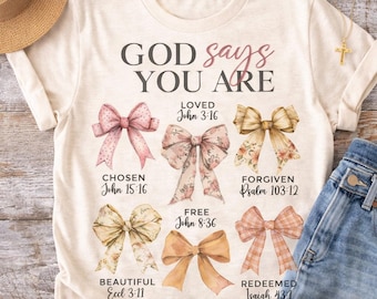 God Says You Are PNG | Christian Bow Design (Digital Download)