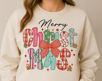 Merry Christmas PNG | Festive Shirt Sublimation Design (Digital Download)