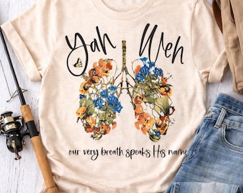 Yahweh Floral Lungs Sublimation Design | Christian Shirt PNG (Digital Download)