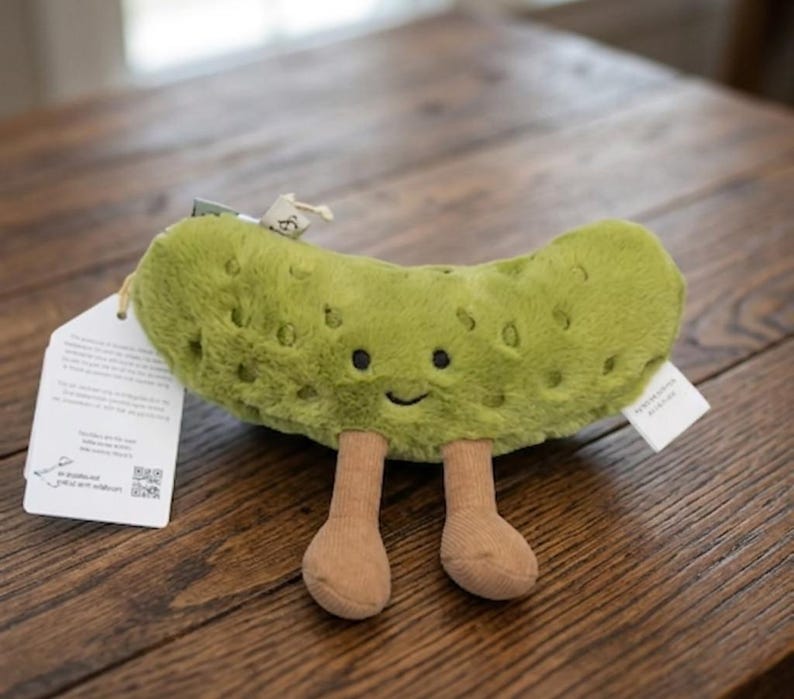 Jellycat Amuseable Pickle Plush Toy – Soft Stuffed Food Kawaii Decor image 3