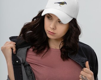 Gorra de papá con bordado de pájaro – Gorra de algodón ajustable