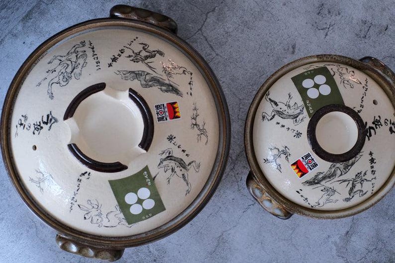 Bankoyaki Donabe, olla de barro estilo caricatura de animales del folclore japonés - Choju-Giga Kozanji Nabe, utensilio de cocina, regalo/Hecho en Japón, cazuela para guisos imagen 3