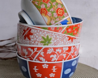 漆塗りどんぶりセット - 5種類のユニークなバリエーション | 未使用