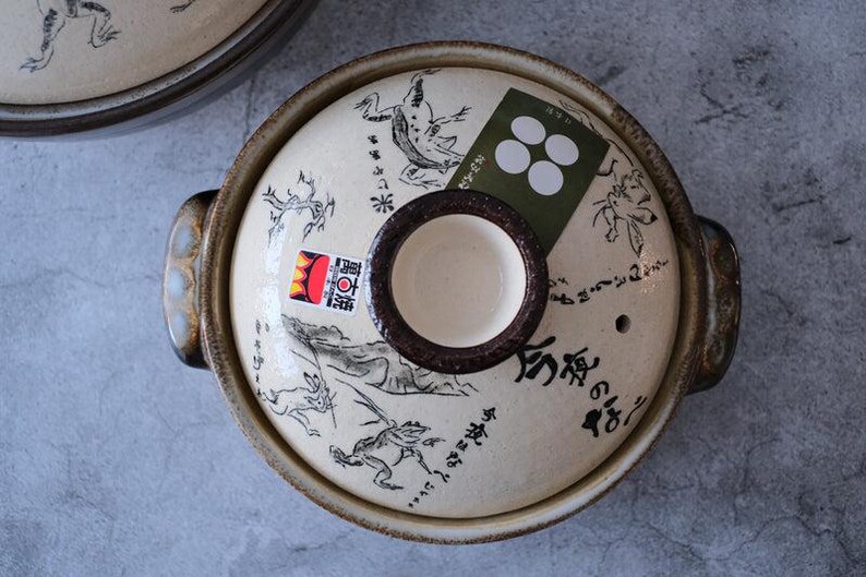 Bankoyaki Donabe, olla de barro estilo caricatura de animales del folclore japonés - Choju-Giga Kozanji Nabe, utensilio de cocina, regalo/Hecho en Japón, cazuela para guisos imagen 14