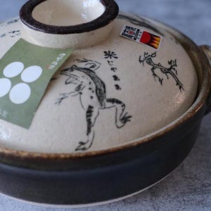 Bankoyaki Donabe, olla de barro estilo caricatura de animales del folclore japonés - Choju-Giga Kozanji Nabe, utensilio de cocina, regalo/Hecho en Japón, cazuela para guisos imagen 13