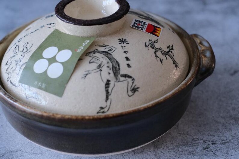Bankoyaki Donabe, olla de barro estilo caricatura de animales del folclore japonés - Choju-Giga Kozanji Nabe, utensilio de cocina, regalo/Hecho en Japón, cazuela para guisos imagen 13