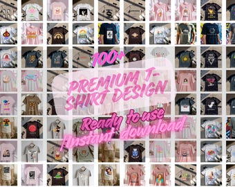 100 PNG T-Shirt Design Bundle | Instant Download | Commercial Use (PDF Delivery)