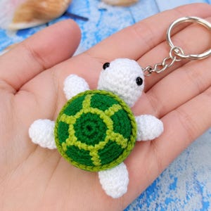 Modèle de tortue amigurumi | Porte-clés tortue marine | Modèle PDF de crochet d'animal | Mini cadeau