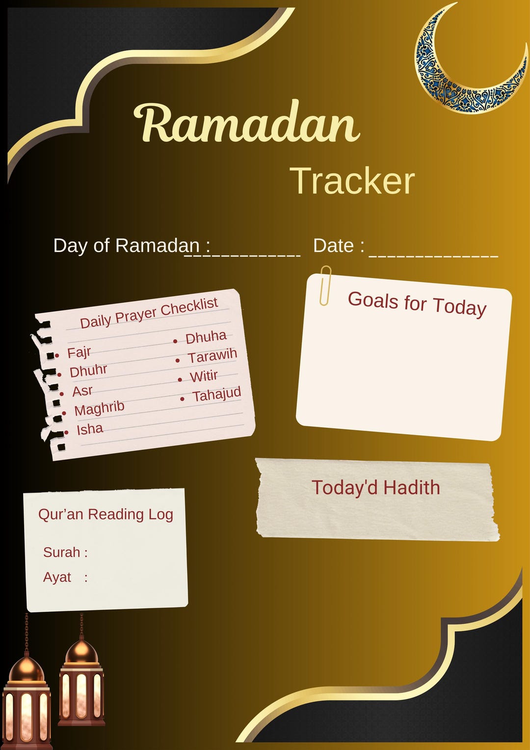 Ramadan Tracker Printable | Islamic Planner & Ramadan Journal | Ramadan ...