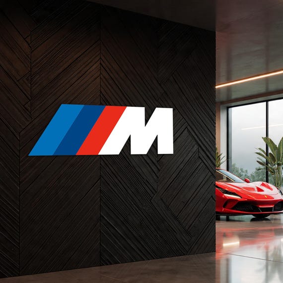 BMW M Logo Aluminum Garage Art – Automotive Decor