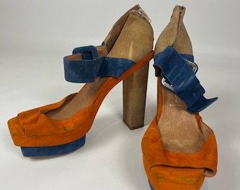 Vintage Jeffrey Campbell Platform Heels – Dressen Model, Suede, Size 41