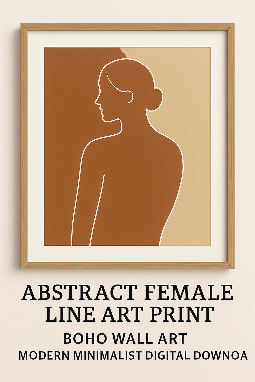 Abstract Female Line Art Boho Wall Print - Etsy