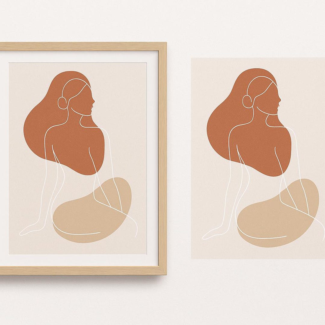 Abstract Woman Line Art Print | Minimalist Boho Wall Art - Etsy