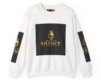 Build in Silence sweatshirt | Spartan helmet logo, gold crest