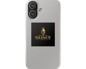Build in Silence phone case | clear iPhone case with gold logo