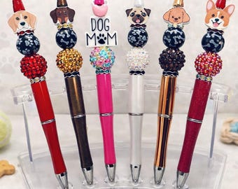 Dog Breed Beaded Pens – Dog Mom Ballpoint Office Accessory
