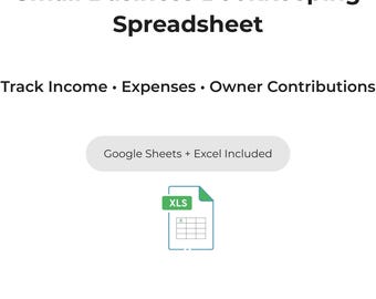 Small Business Bookkeeping Spreadsheet | LLC Income Expense Tracker | Google Sheets Excel