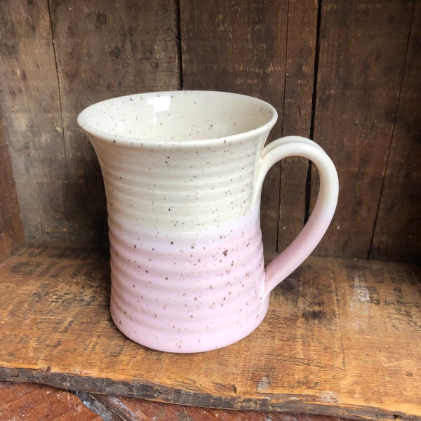 Blush Pink Speckled Coffee Tea Mug by village pottery PEI