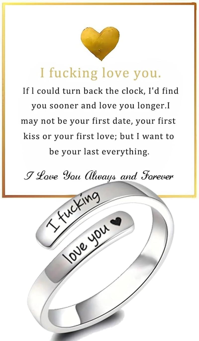 engraved love message spiral wrap ring