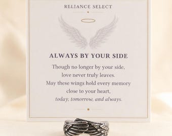 Angel Wings Memorial Ring, In Loving Memory Sympathy Gift, Adjustable Copper Ring with Message Card