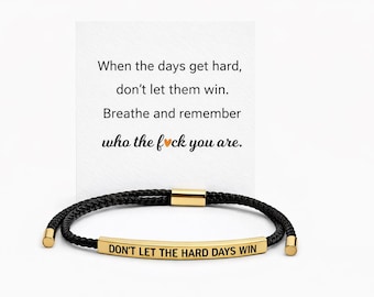 Pulsera inspiradora de barra de oro/plata: No dejes que los días difíciles te venzan.