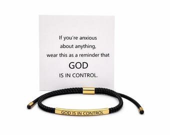 Pulsera "Dios tiene el control", joyería cristiana de cordón trenzado
