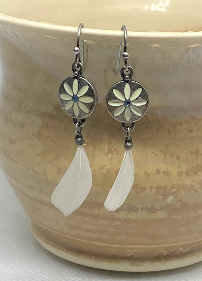 Feather /& Floral Southwestern Earrings