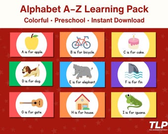 Alphabet A–Z Learning Slides for Preschool | Colorful Letter Sounds & Vocabulary PDF