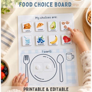Autism Food Choice Board – Visual Mealtime Cards for Toddlers (Digital Download)