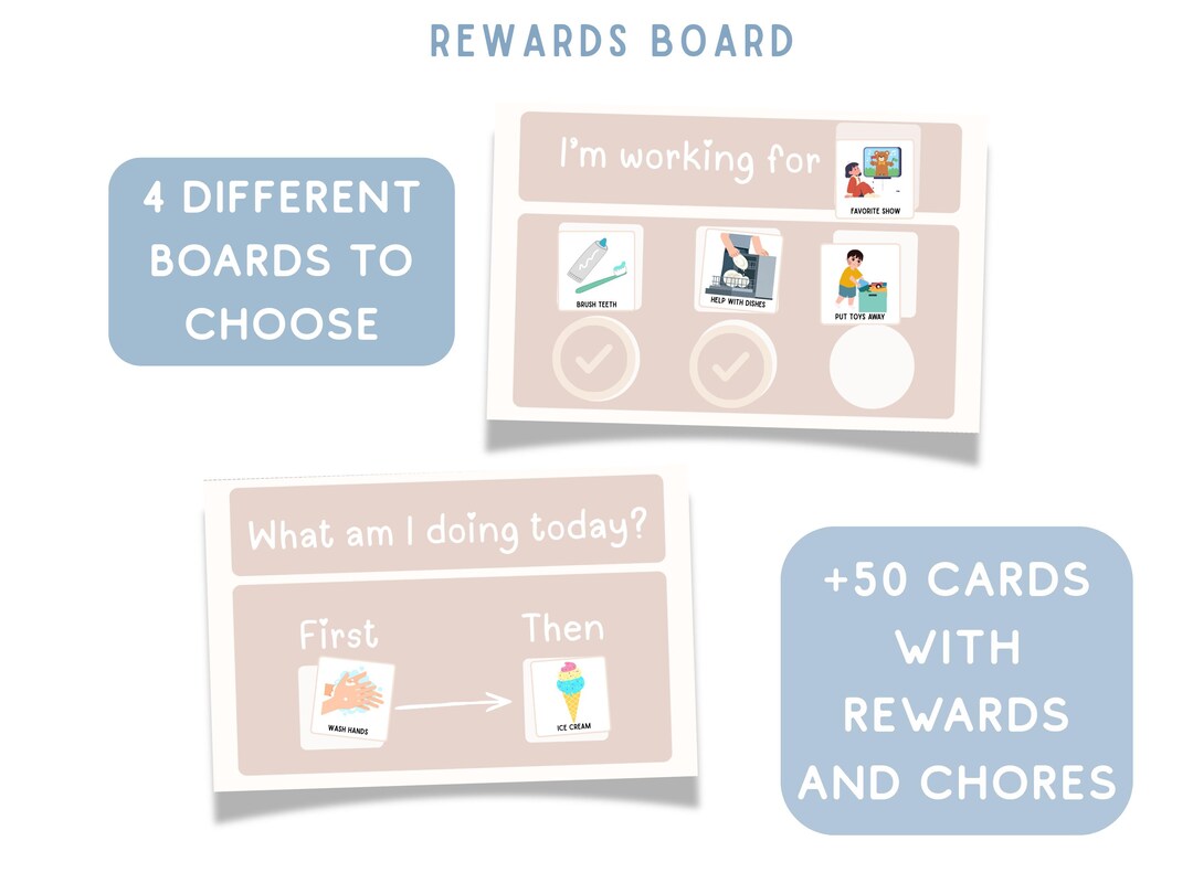 Kids Visual Behavior Chart | Token Reward Board, Autism ADHD Support ...