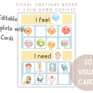 Quadro de Emoções para Crianças – Ferramenta Visual para Expressar Sentimentos e Regular as Emoções | Ajude Crianças com Autismo e Atraso na Fala a Expressarem Seus Sentimentos | PDF