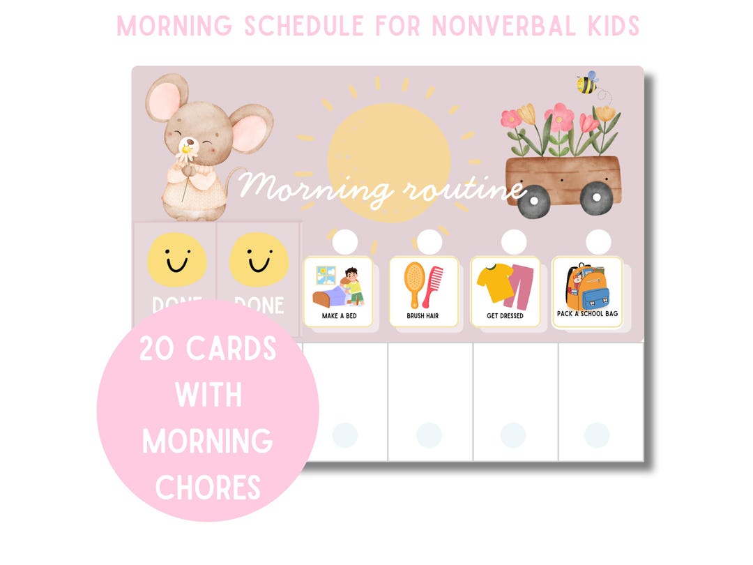 Toddler Morning Routine Visuals – 20 Picture Cards, Preschool Printable ...