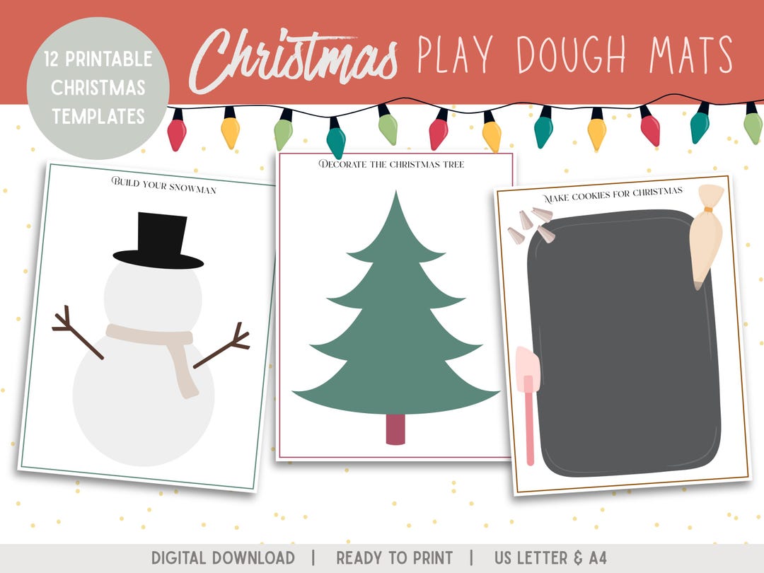 Christmas Play Dough Mats for Toddlers | Printable Holiday Fine Motor ...
