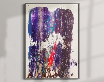 100 cm x 140 cm Oryginalny obraz akrylowy XXL Duży obraz na płótnie Malowany ręcznie w dużym formacie - 53 - Kochankowie