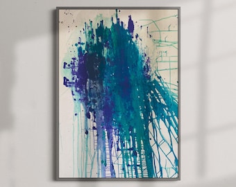 120 cm x 160 cm Oryginalny obraz akrylowy XXL Duży obraz na płótnie Malowany ręcznie w dużym formacie - 50 - Splash