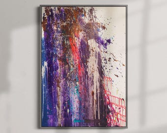 120 cm x 160 cm Oryginalny obraz akrylowy XXL Duży obraz na płótnie Malowany ręcznie w dużym formacie - 51 - Zaćmienie