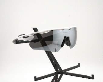 Sport Glasses Black/White Frame & Chrome Lens