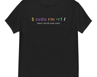 ドリンクとルートギークのユニセックスTシャツ、Linuxとコンピューターのギフト