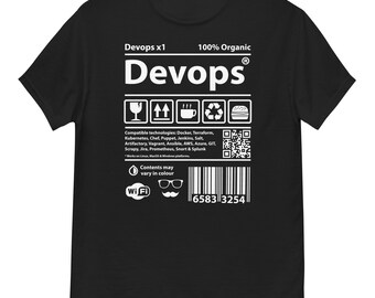 DevOps Strichcode Geek Unisex T-Shirt, Programmierer & DevOps Geschenk