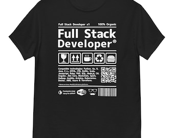 Full stack developer geek funny unisex T-Shirt, programmer & devops gift