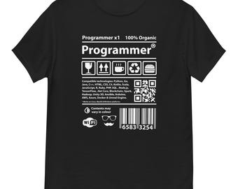 Programmer Barcode funny Unisex Cotton tshirt