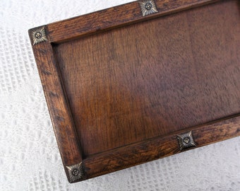 Valet Tray Nightstand Organizer Antique Effect Wooden Etsy