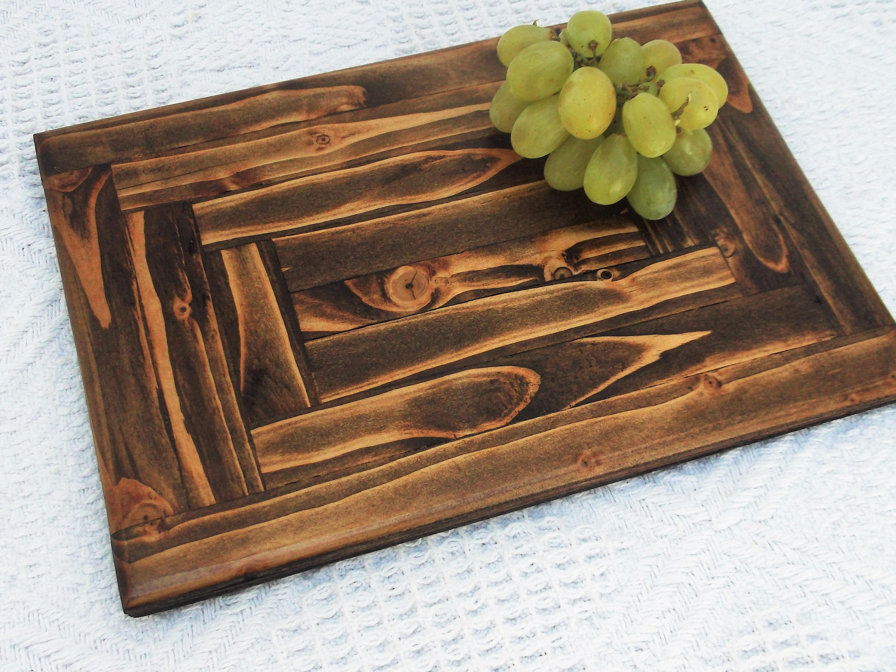Rustic Wood Serving Platter Wooden Serving Board for Cheese Etsy