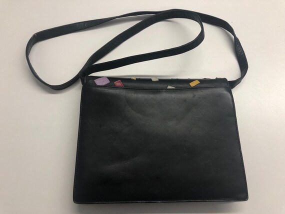 Black  Confetti VINTAGE VALENTINO Designer Cross … - image 2