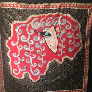 Rare Vintage 1980s Square ZANDRA RHODES Silk SCARF