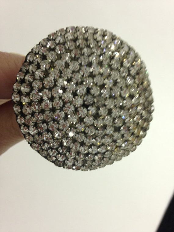 RARE RHINESTONE 1930's Dome Large  HAT Pin with l… - image 2