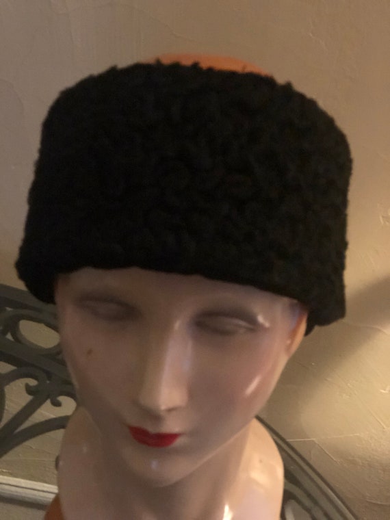 Faux Black  PERSIAN LAMB and Velvet HEADBAND - image 1