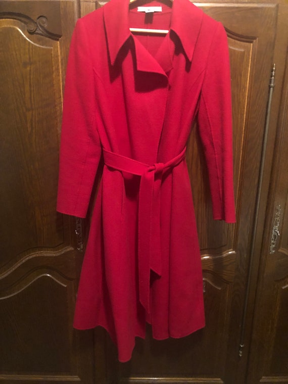 Vintage ELLEN TRACY Red Double Faced Wool COAT