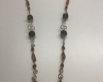 Vintage GOLD and TORTOISE Bead NECKLACE