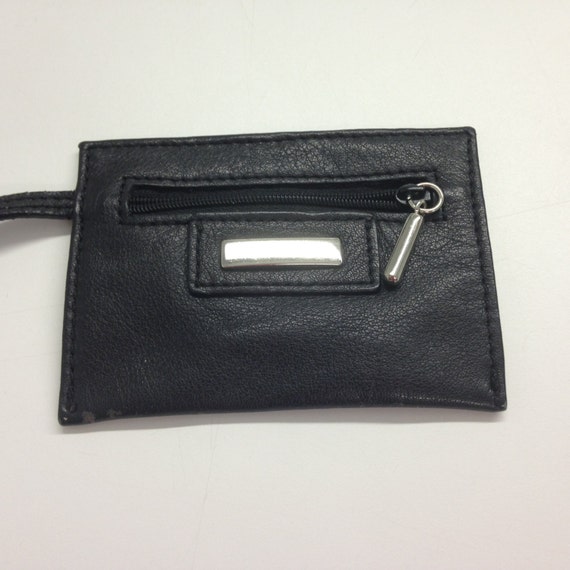 RARE ALDO 90's Black Leather HANDBAG with silver … - image 2